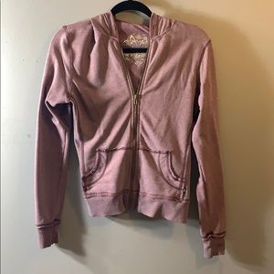 Purple zip up sweat shirt